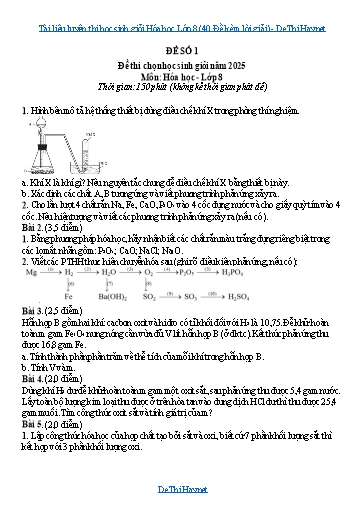 Tài liệu luyện thi học sinh giỏi Hóa học Lớp 8 (40 Đề kèm lời giải)