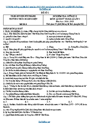 12 Đề thi và Đáp án giữa kì 2 năm học 2025-2026 môn Lịch sử và Địa lí 9 sách Kết Nối Tri Thức