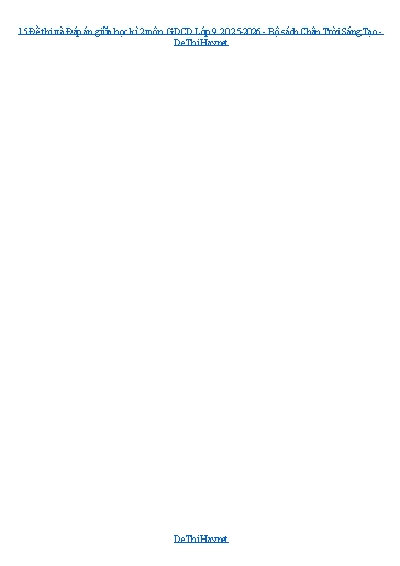 15 Đề thi và Đáp án giữa học kì 2 môn GDCD Lớp 9 2025-2026 - Bộ sách Chân Trời Sáng Tạo