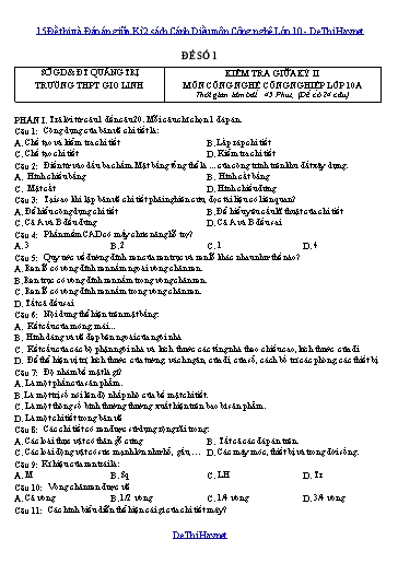 15 Đề thi và Đáp án giữa Kì 2 sách Cánh Diều môn Công nghệ Lớp 10