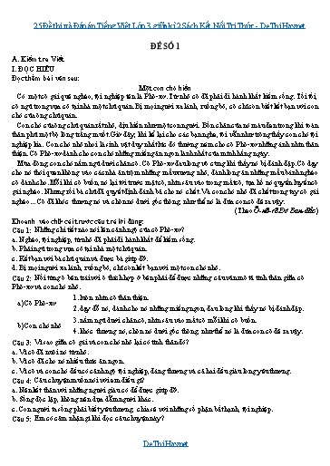25 Đề thi và Đáp án Tiếng Việt Lớp 3 giữa kì 2 Sách Kết Nối Tri Thức