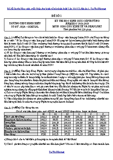Bộ đề ôn thi Học sinh giỏi Giáo dục kinh tế và pháp luật Lớp 10 (Có đáp án)