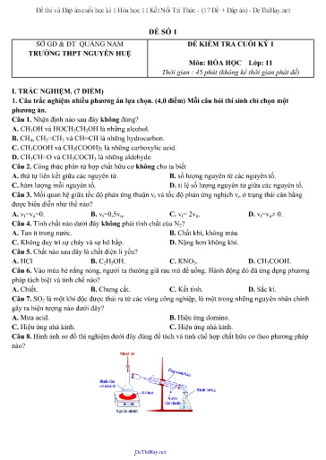 Đề thi và Đáp án cuối học kì 1 Hóa học 11 Kết Nối Tri Thức - (17 Đề + Đáp án)