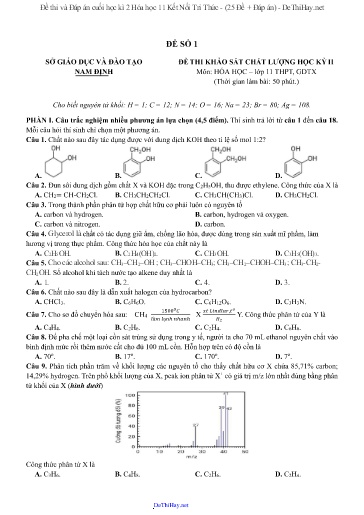 Đề thi và Đáp án cuối học kì 2 Hóa học 11 Kết Nối Tri Thức - (25 Đề + Đáp án)