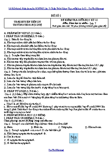 18 Đề thi và Đáp án môn KHTN Lớp 7 Chân Trời Sáng Tạo giữa học kì 2