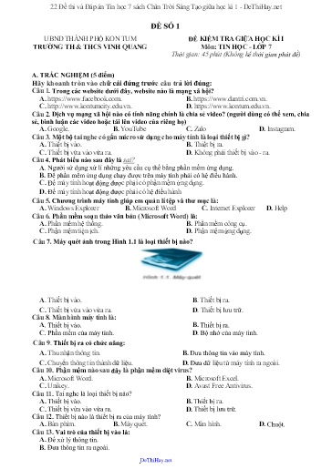 22 Đề thi và Đáp án Tin học 7 sách Chân Trời Sáng Tạo giữa học kì 1