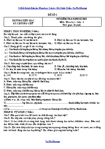 32 Đề thi và Đáp án Khoa học Lớp 4 - Bộ Cánh Diều