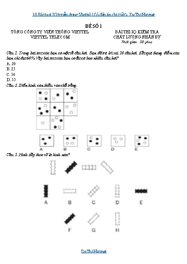 10 Bài test IQ tuyển dụng Viettel (Có đáp án chi tiết)