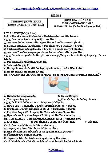 22 Đề thi và Đáp án giữa học kì 2 Công nghệ 8 sách Cánh Diều