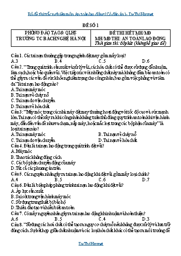 Bộ đề thi trắc nghiệm môn An toàn lao động (Có đáp án)