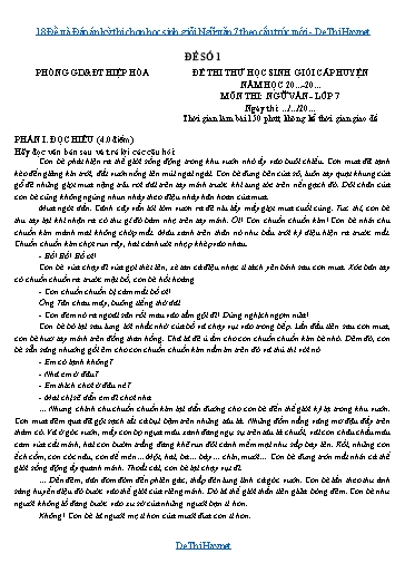 18 Đề và Đáp án kỳ thi chọn học sinh giỏi Ngữ văn 7 theo cấu trúc mới