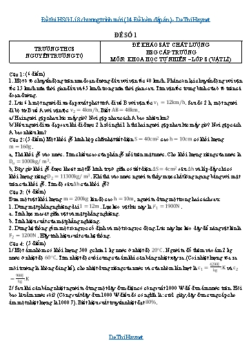 Đề thi HSG Lí 8 chương trình mới (14 Đề kèm đáp án)