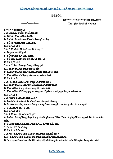 Tổng hợp Đề thi Giáo Lý Kinh Thánh 1 (Có đáp án)
