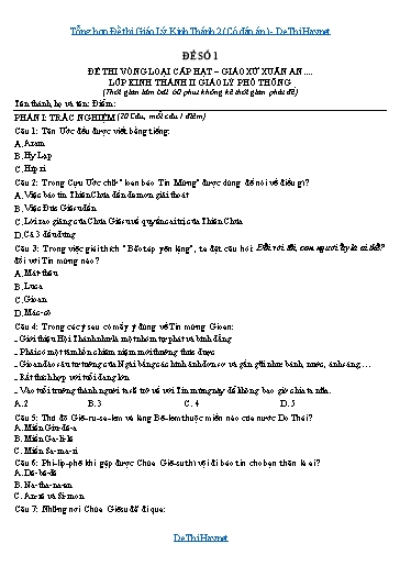 Tổng hợp Đề thi Giáo Lý Kinh Thánh 2 (Có đáp án)