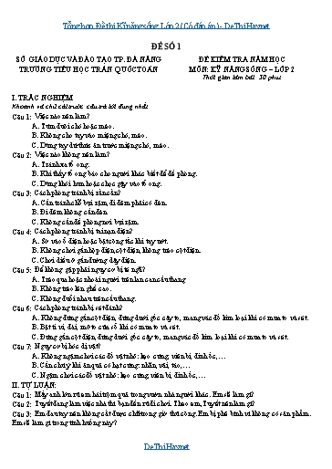 Tổng hợp Đề thi Kĩ năng sống Lớp 2 (Có đáp án)